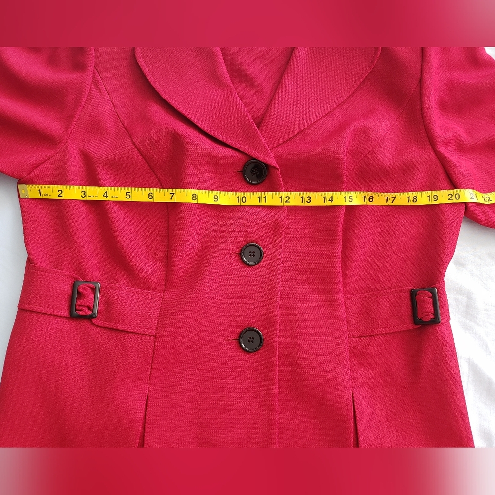 Tailored Shoulder Pads Classic Blazer Suit Jacket With Notch Lapel Vintage Look - Picture 5 of 11